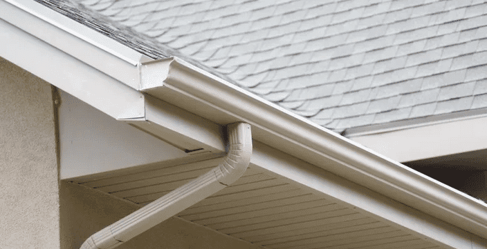 gutters and downspouts close up