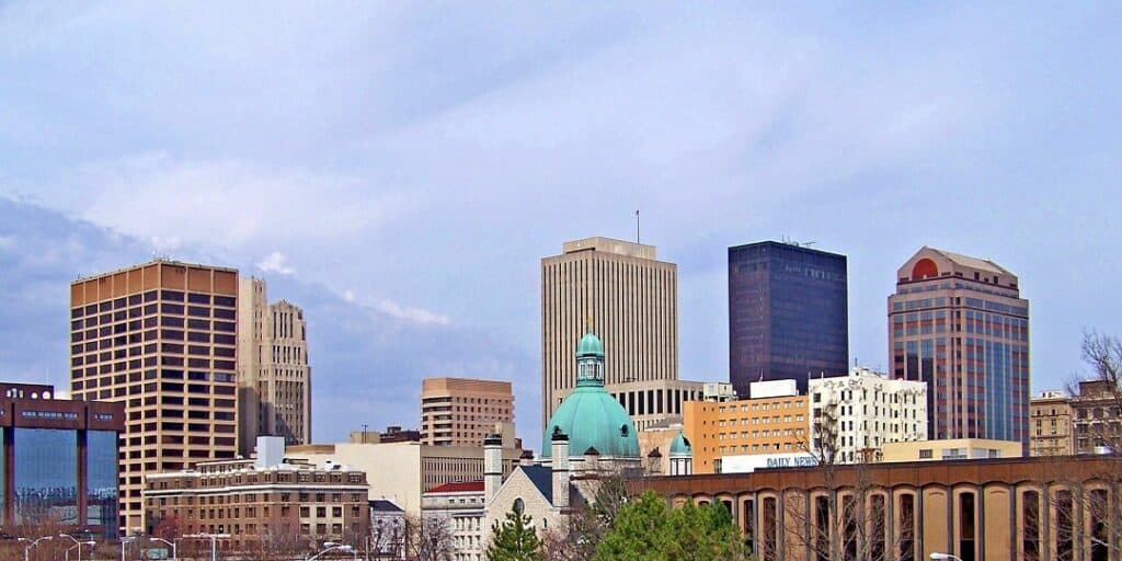 commercial buildings in downtown Dayton, OH