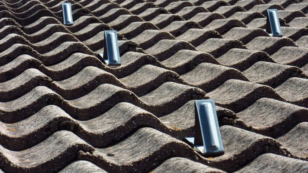 closeup of a shingled roof