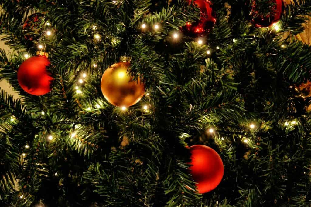 closeup of holiday decorations