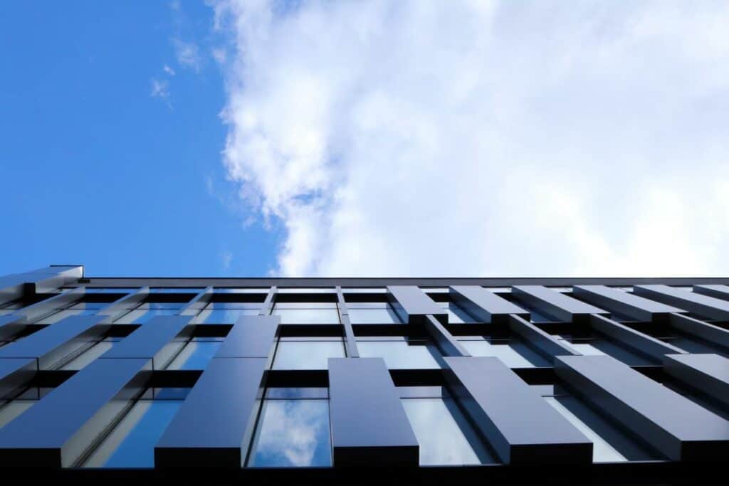 low angle of a modern commercial building