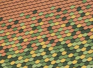 multicolored roof tiles