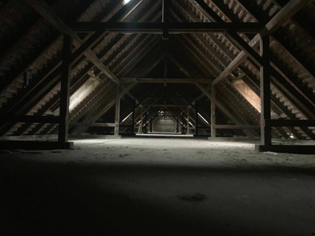 an attic with unknown ventilation