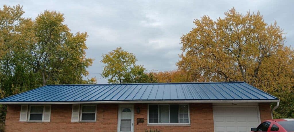 a hidden fastener metal roofing system installed on a home